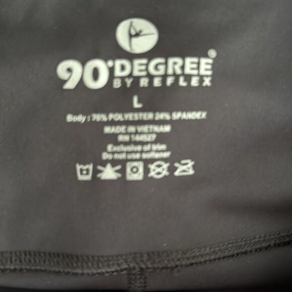 NWT 90 DEGREES BLACK LEGGINGS CROPPED SIZE LARGE PERFORMANCE WICKING HIGH WAIST - Picture 5 of 10
